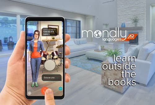 Dictionary app. Mondly language app lesson
